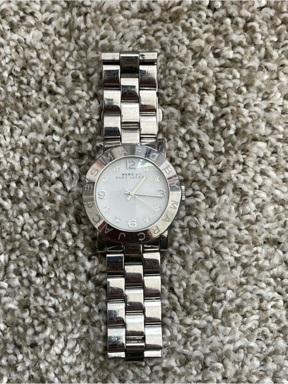 Marc by Marc Jacobs Silver Tone Bracelet Watch with White Dial